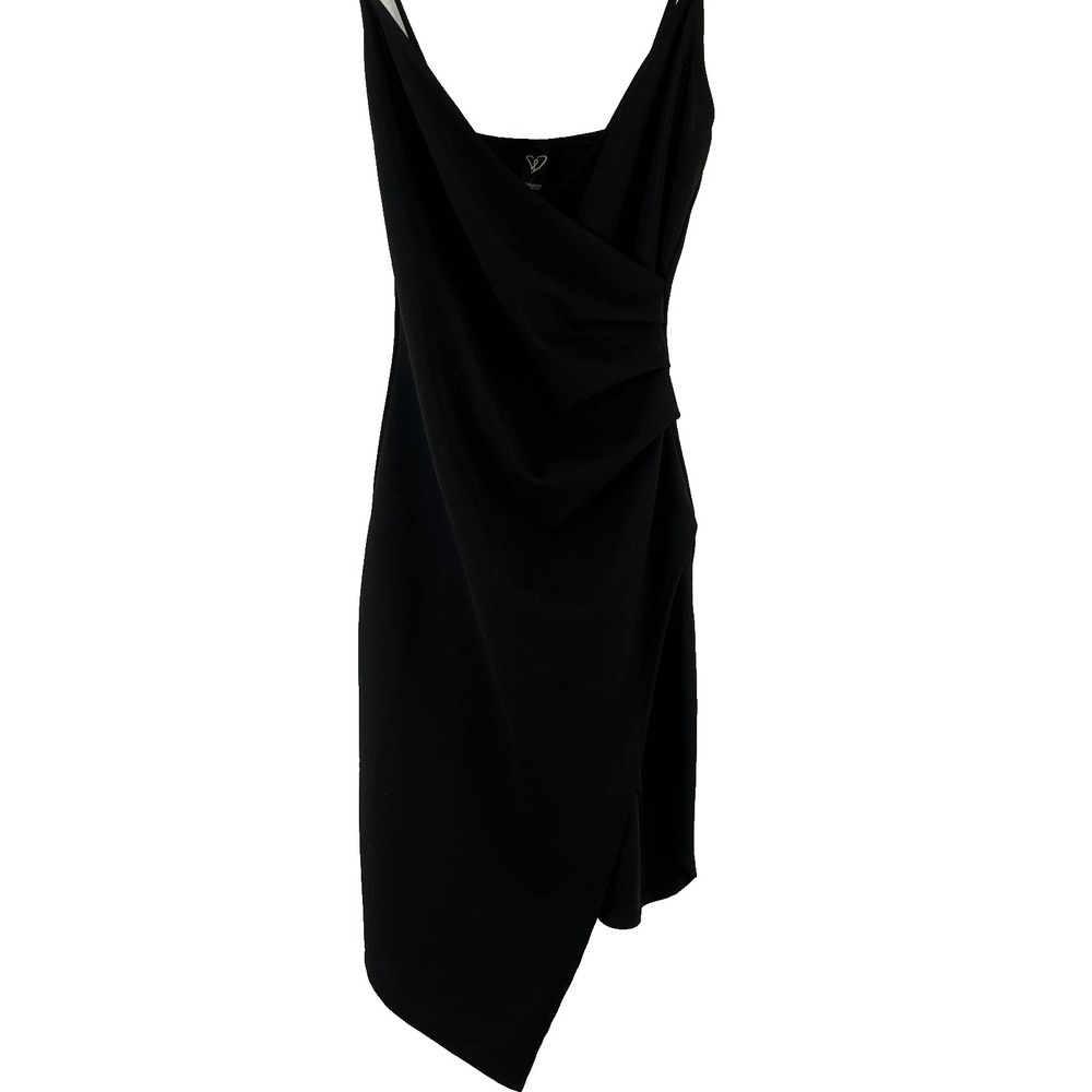 Windsor Women's S Black Asymmetrical Midi Slip Dress NWT Cocktail Formal Party
